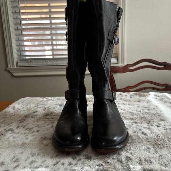 New Bed Stu GoGo Lug Wide Calf Leather Boots Black Rustic sz 9.5 - Picture 4 of 16